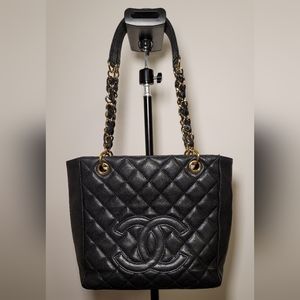 Chanel PST Petite Shopping Tote Black Caviar Leather (SOLD)